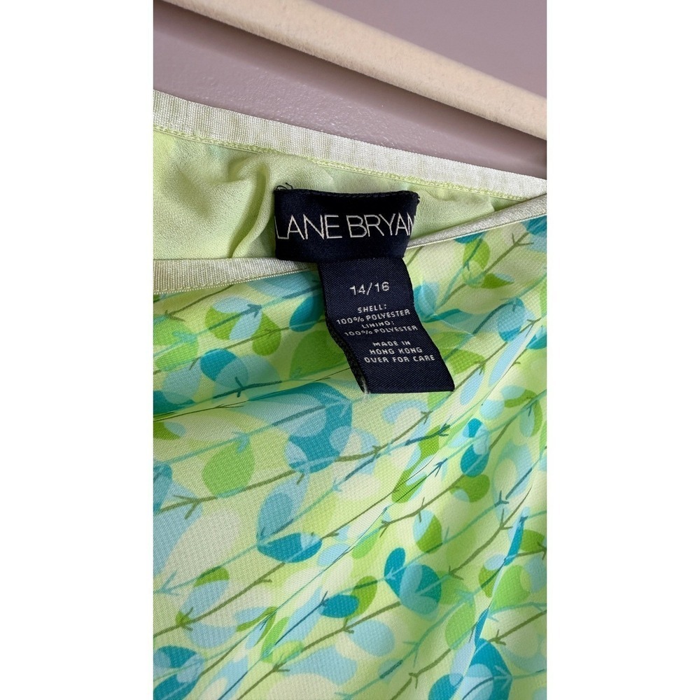 Lane Bryant Green Blue Floral Chiffon High-Low Ruffle Skirt Plus Size 14/16 - Picture 3 of 5